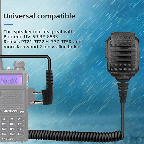 Miniatura 8 de Retevis RT22 Walkie Talkies Paquete recargable de largo alcance con micrófono de altavoz impermeable de 2 pines para actividades al aire libre y