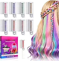 Pente de giz de cabelo, 8 cores, marcador temporário, para meninas, crianças, adultos, para festa de aniversário, Halloween, Natal, cosplay