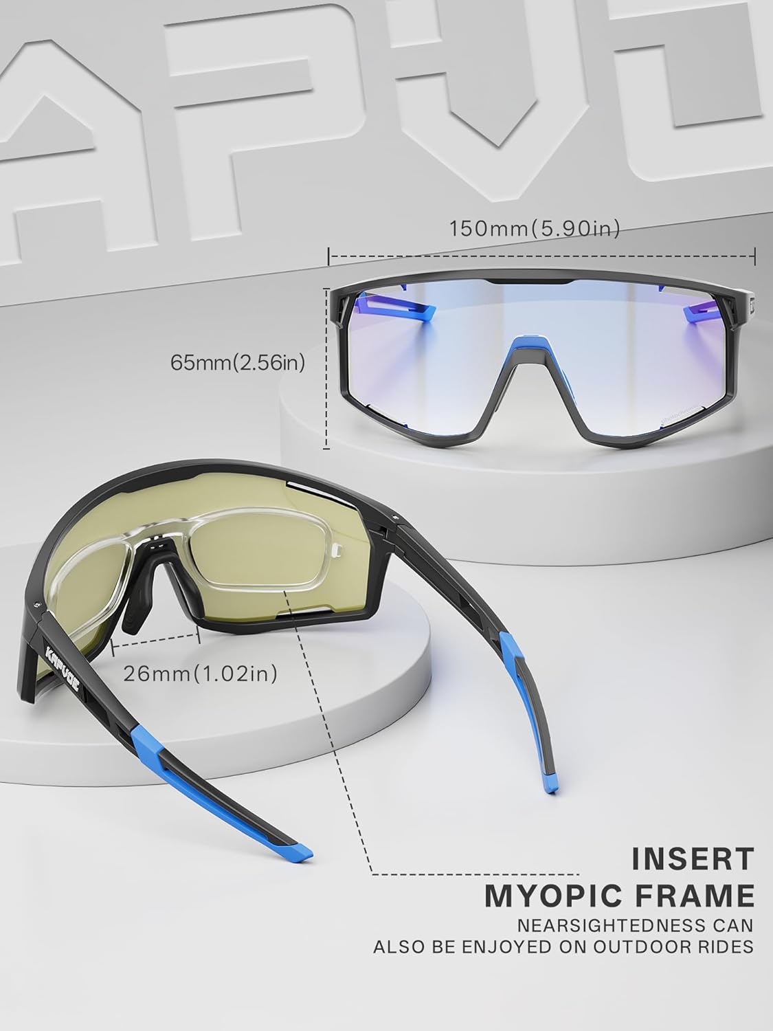 KAPVOE Photochromic Cycling Glasses Men Women Clear Mountain Bike Sunglasses MTB Baseball Running Triathlon - K180