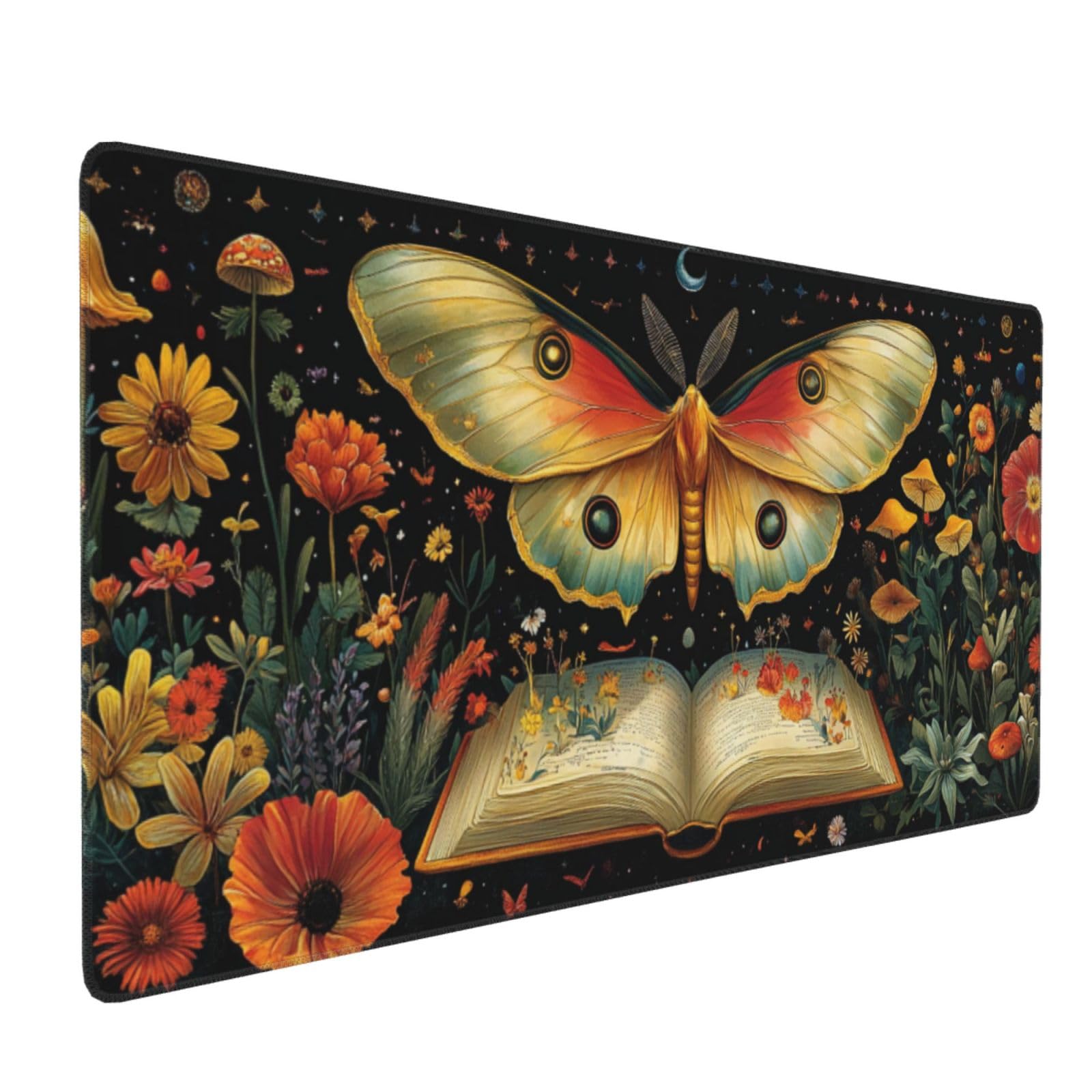 Negro Alfombrilla de Ratón XXL 1200x600x3mm, Alfombrilla Raton Mariposa de Superficie Especial, Alfombrilla Ratón Gaming XXL de Alta Precisión 120x60cm, Home Decor, Accesorios de Oficina-z543