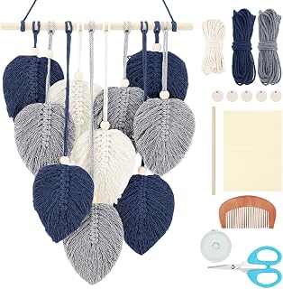 FREEBLOSS Macrame Leaf Wall Hanging Kit Boho Wall Hanging Macrame Tapestry DIY Macrame Wall Art for Beginners Macrame Boho Wall Decor for Room Decor Adults Gift