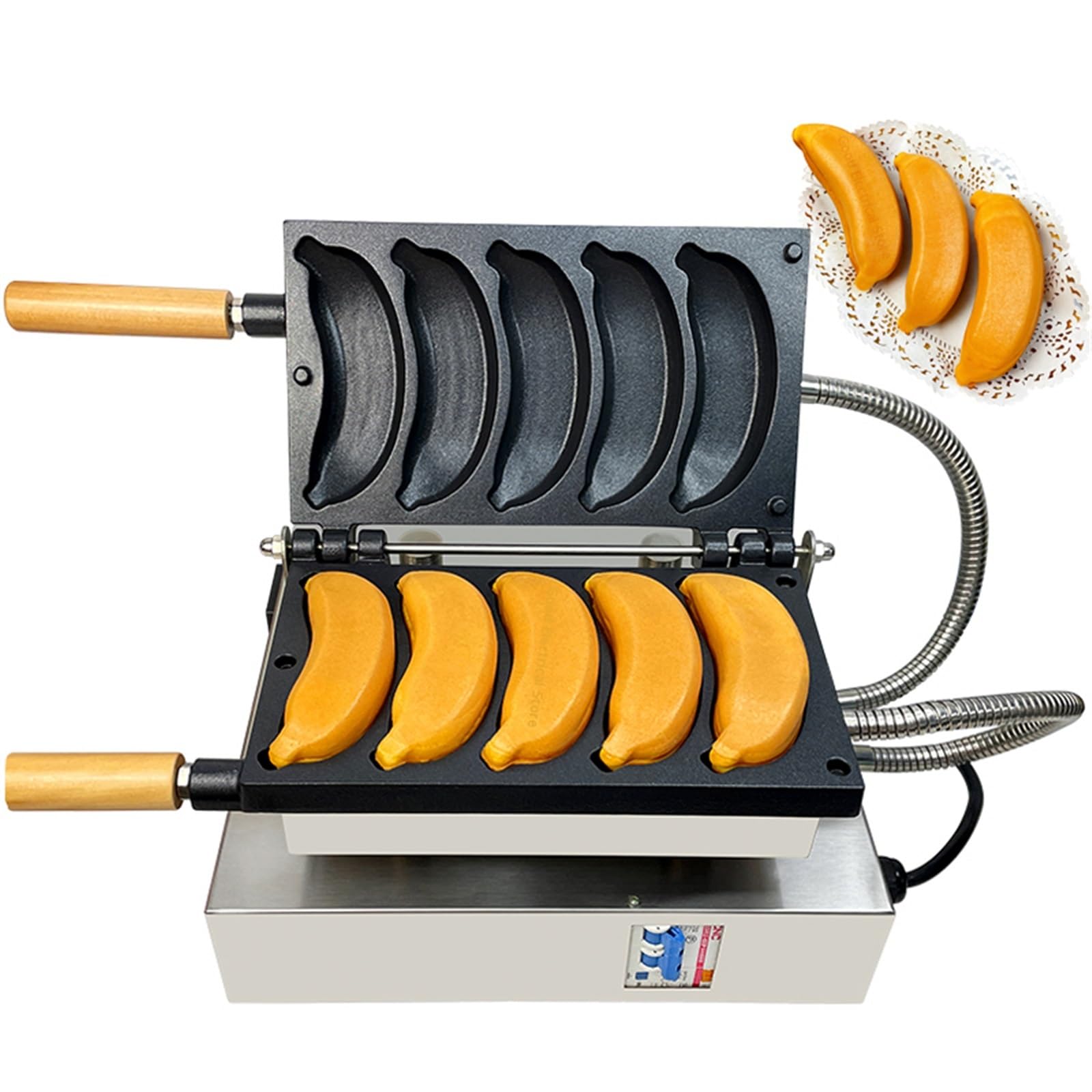Frytkownice, Gofrownica bananowa w kształcie banana Komercyjna maszyna do pieczenia ciast domowych
