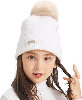Gorro de invierno para niñas y niños, gorro de punto con forro de algodón