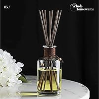 Vista 5 de WHOLE HOUSEWARES Juego de 4 botellas difusoras con palitos – Botella difusora de vidrio vacía de 7.5 onzas para aceites esenciales – Contenedor