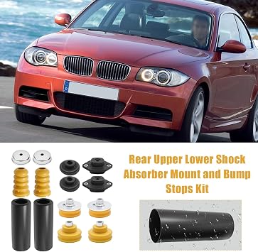 33526768544 Rear Upper Lower Shock Absorber Mount and Bump Stops Kit, Replacement for BMW 1-Series E81 E82 E87 E88, Replaces 33526772811 33522406287