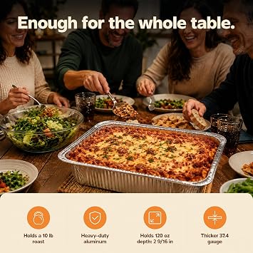 Comfy Package [30 Count] 9 x 13 Aluminum Foil Pans Half Size Deep Steam Table Pans