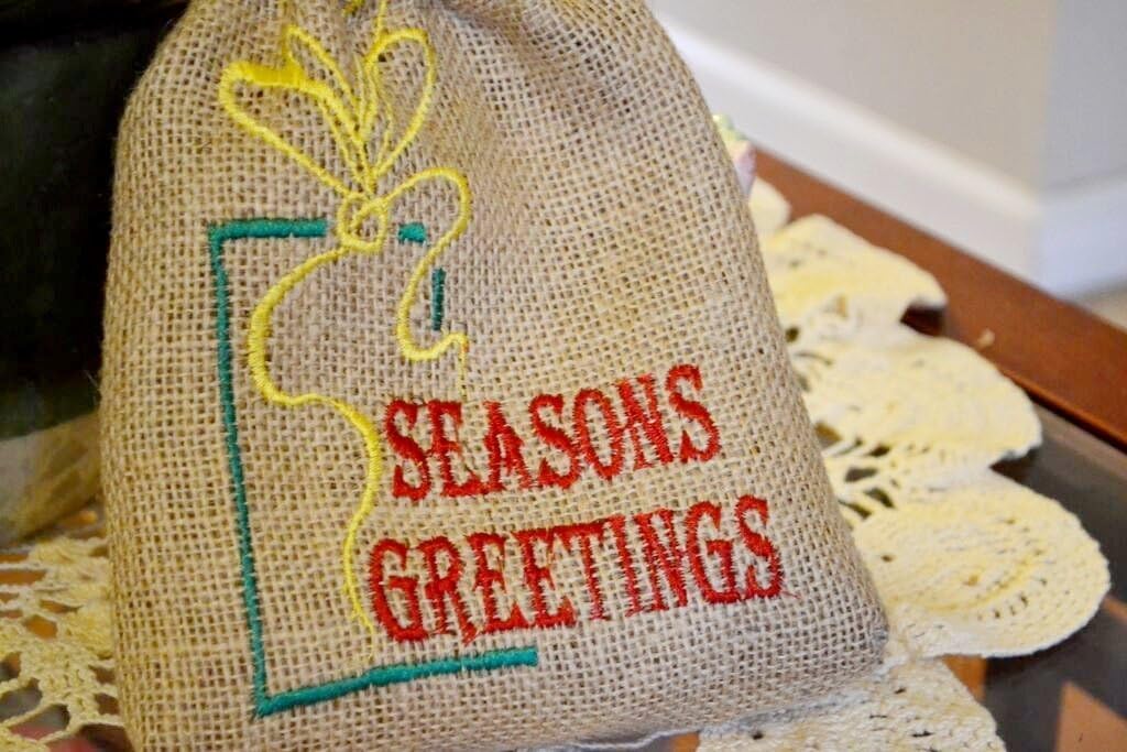 Holiday Burlap Gift Bags