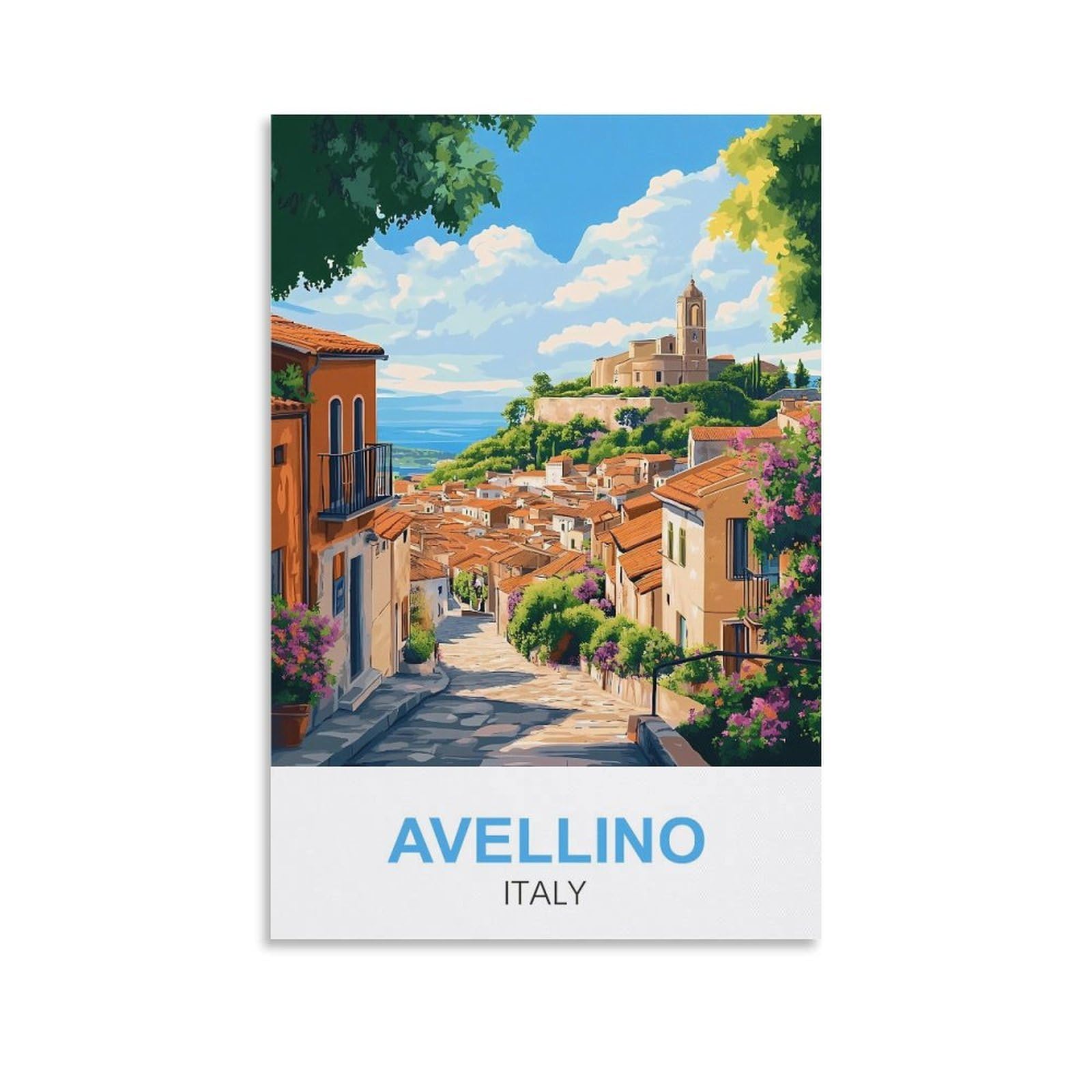 EZMLFA 5D Diamond Painting Kits for Adults,Avellino Italy,for Adults Beginners of All Ages, Round Full Drill Arts and Crafts Gems Home Wall Decor 30x40cm