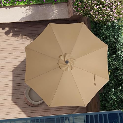 Miniatura 9 de ABCCANOPY - Sombrilla de repuesto para exteriores de 9 pies, apta para patio, mercado, con 8 varillas