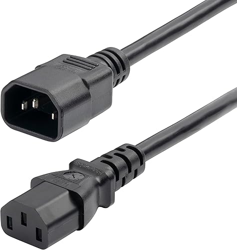 Miniatura 6 de StarTech.com Cable de extensión de alimentación de 1 pie (11.8 in), cable de alimentación IEC 60320 C14 a C13 PDU, 10 A, 250 V, 18 AWG, cable de