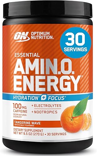 Optimum Nutrition Amino Energy Plus Electrolytes - Bebida energética con aminoácidos y electrolitos para hidratación, sin azúcar, con BCAA, onda