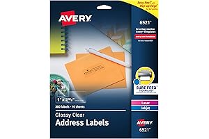 300 Pack Clear Mailing Labels for Laser and Inkjet Printers