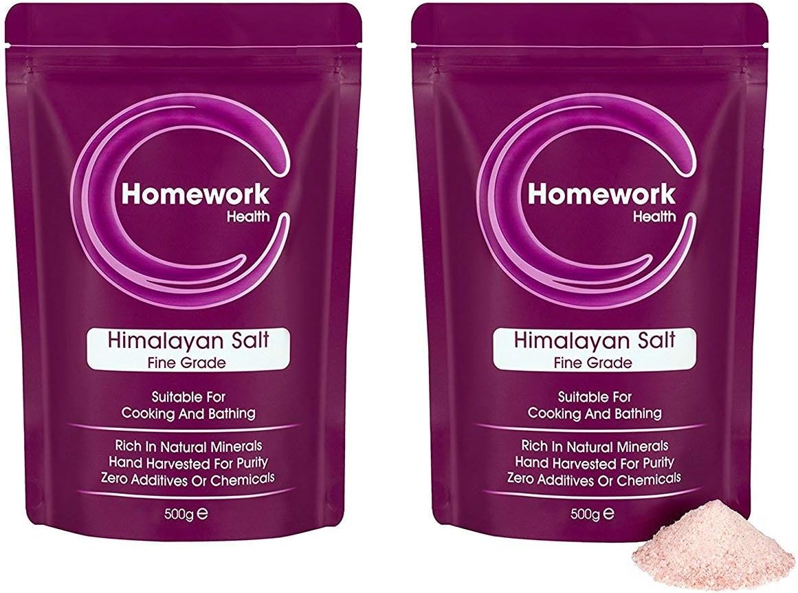 Clearwave Health Himalayan Pink Salt Fine Grade 1kg (2 x 500g) Zero Additives Suitable for Cooking and Detoxification
