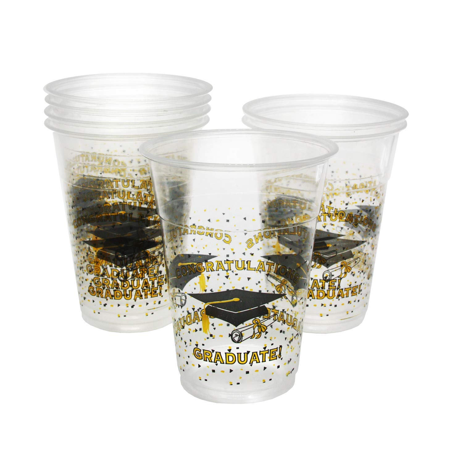 Party Essentials SD162094-3 Soft Plastic Printed Party Cups, 60 Count, 16-Ounce, Graduation