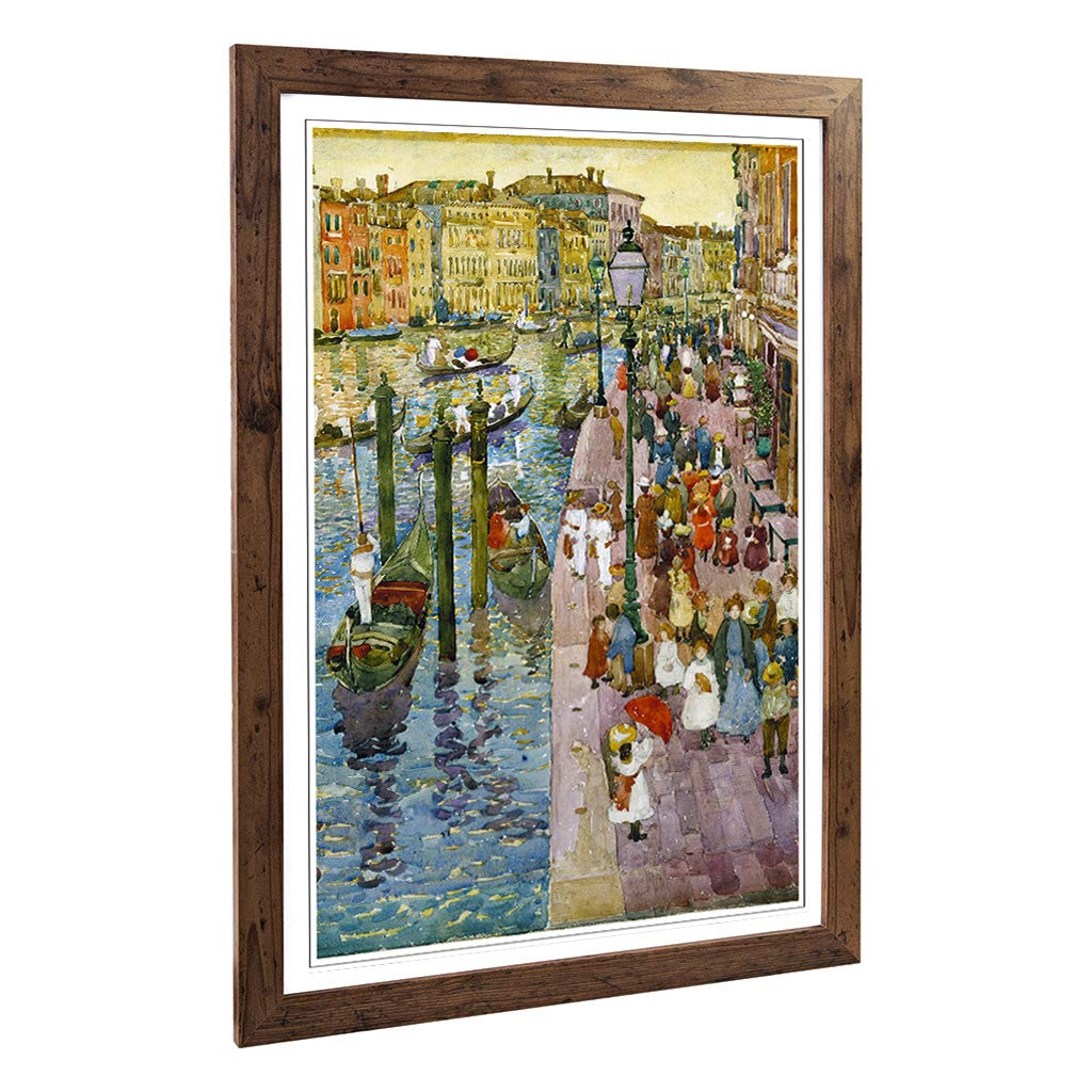 Big Box Art Framed Print of Maurice Pendergrast Terra Grand Canal Venice Design | Wall Art Picture | Home Decor for Kitchen, Living Room, Bedroom, Hallway, Walnut, A2 / 24.5x18 Inch / 62x45cm