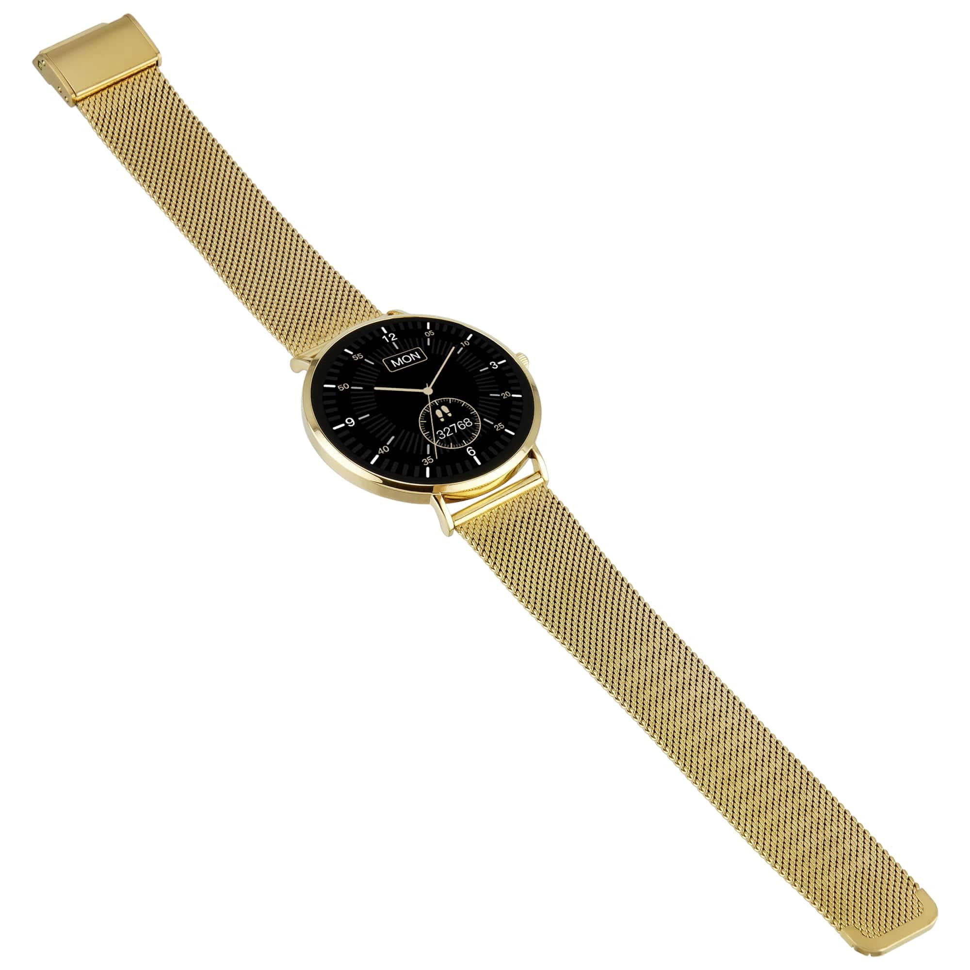 XCOAST Damen Smartwatch SIONA 2 Classic Gold 6.9mm flach AMOLED Display Fitness Tracker wasserfest