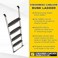 Vista 3 de Stromberg Carlson Escalera para litera de caravana para remolques de viaje, escaleras de cámper con peldaños moldeados, incluye ganchos y accesorios