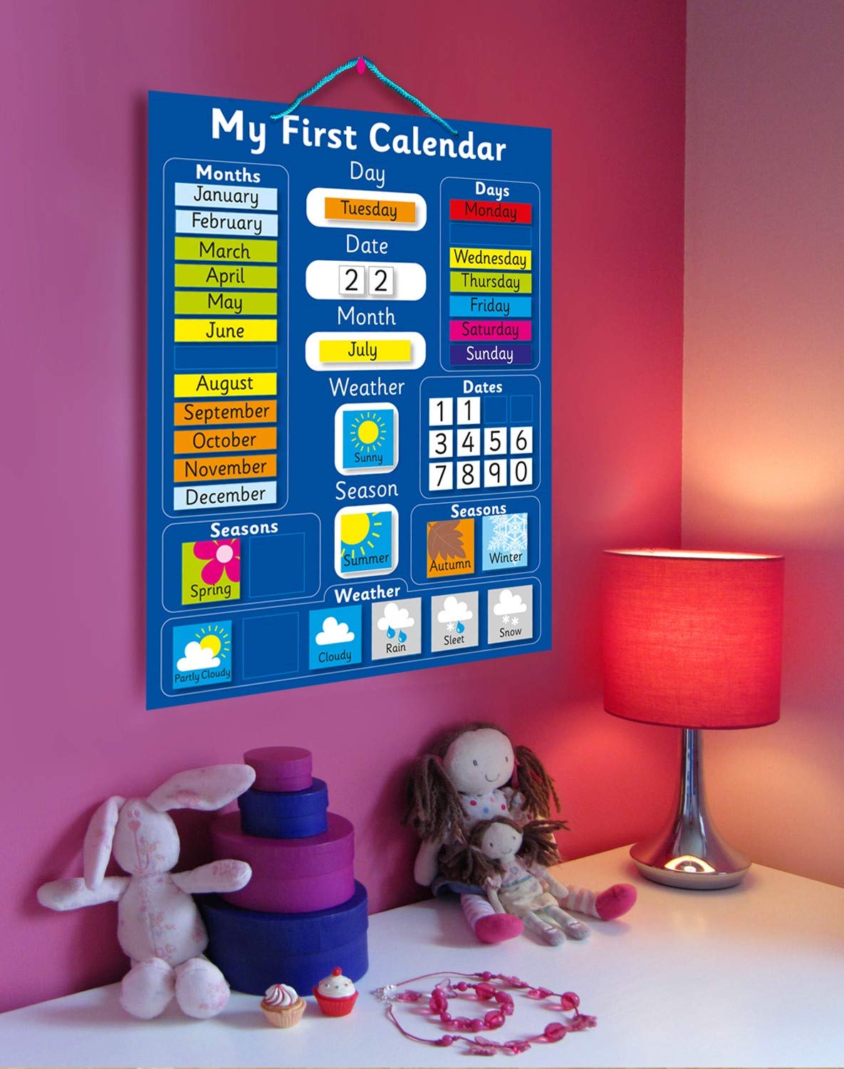 Fridge Magic My First Learning Calendar. Rigid Board 16" x 13