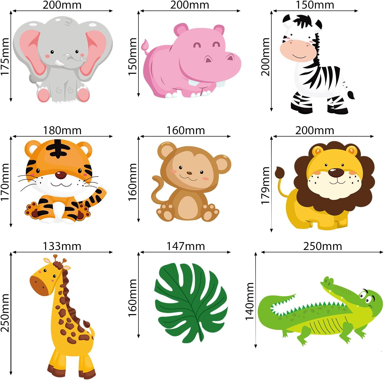 Blulu 27 Pieces Jungle Animals Cutouts Jungle Themed Party Decorations 3D Cardboard Paper Cutouts for Back to School Classroom Bulletin Board Animals Theme Party Birthday Baby Shower decor
