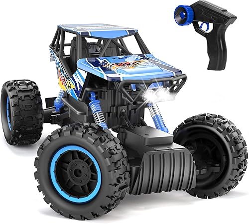 Miniatura 8 de DOUBLE E 1:12 Camión monstruo de control remoto RC - Auto de control remoto 4x4 todoterreno con motores duales y faros