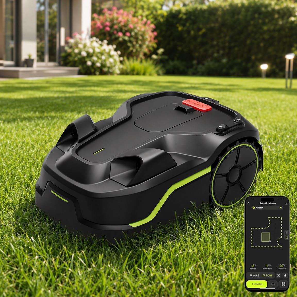 Cortacésped Robótico,para Jardines/Céspedes | Cortador De Césped Automático Controlado Por Aplicación,Navegación Visual Y Evitación Inteligente De Obstáculos