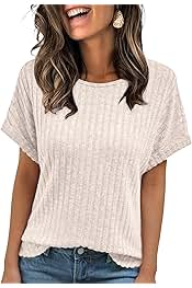 Women Shirts Fall Sweaters Regular Fit Short Sleeve Tunic Tops 2025 Dressy Casual Business Blouses