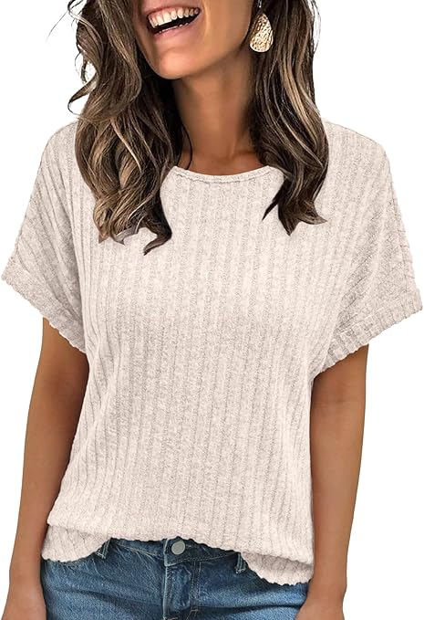 AUTOMET Women Shirts Fall Sweaters Regular Fit Short Sleeve Tunic Tops 2025 Dressy Casual Business Blouses