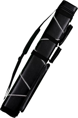 Accuplay Funda rígida para tacos de billar 3x6, elija negro, marrón, rojo blanco, azul blanco o negro blanco