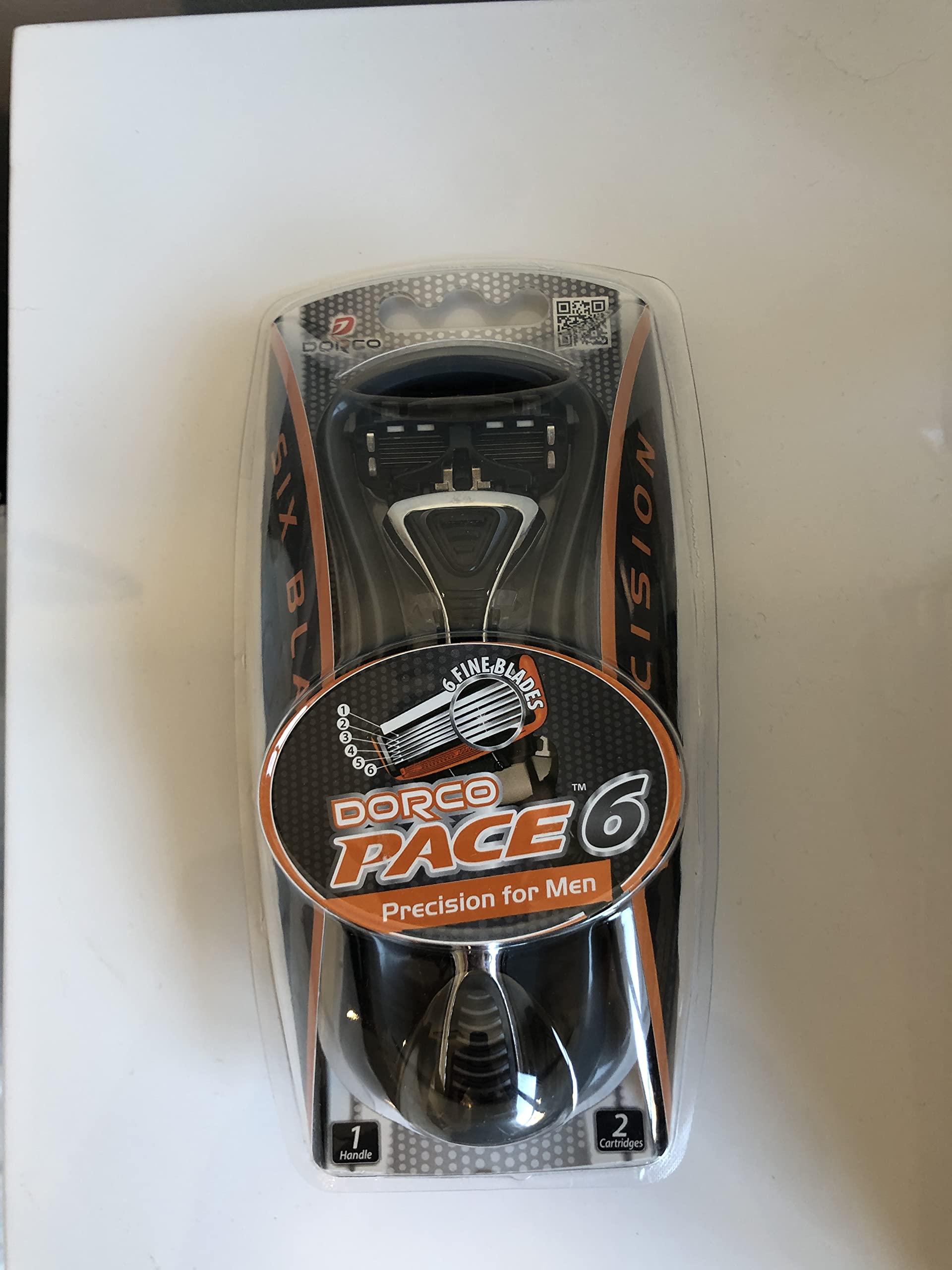 DORCOPace 6- Six Blade Razor Blade System - 1 Handle 2 Cartridges