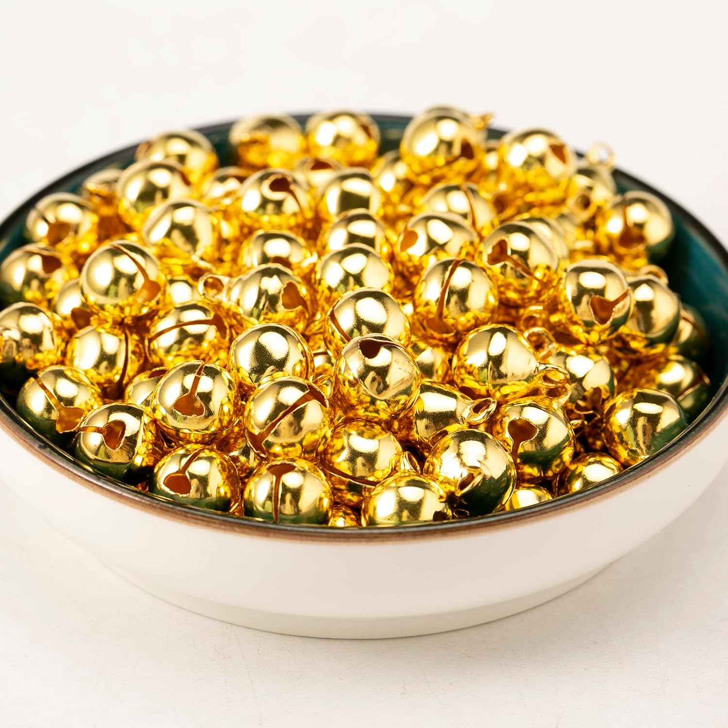 120PCS Gold Jingle Bells Small Bell Mini Bells for DIY Bracelet Anklets Necklace Knitting/Jewelry Making 0.4 inch(Gold)