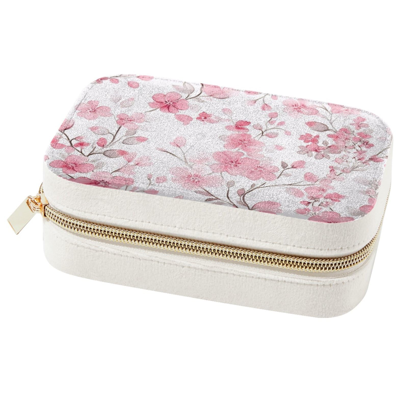 Boîte à bijoux portable motif fleurs roses le cadeau parfait pour femme et fille