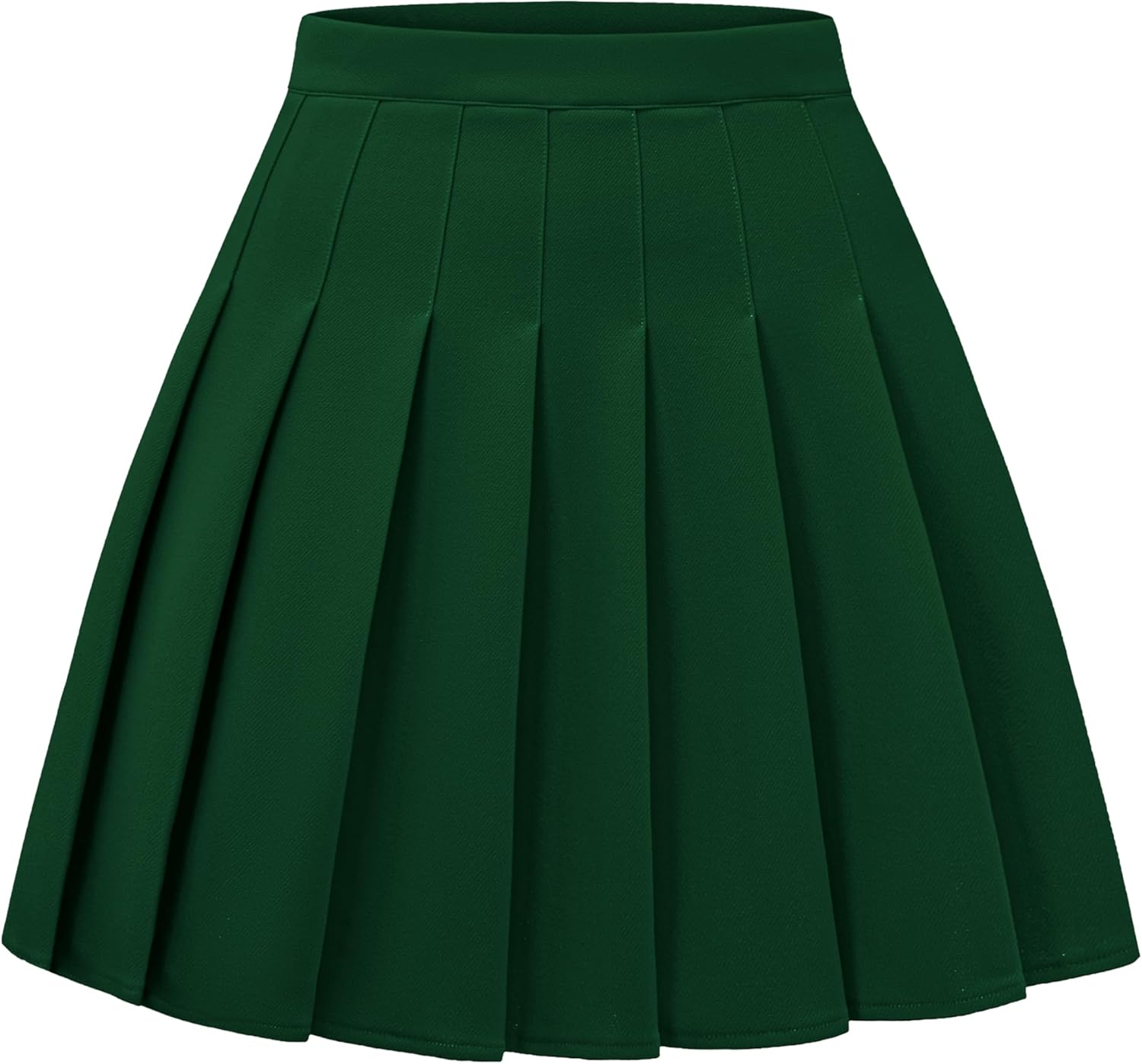 Moon Wood Dames Basis Plooirok met Short Stretch Hoge Taille Minirok A-lijn Tennis Skater Rok Plus Size Zwart L