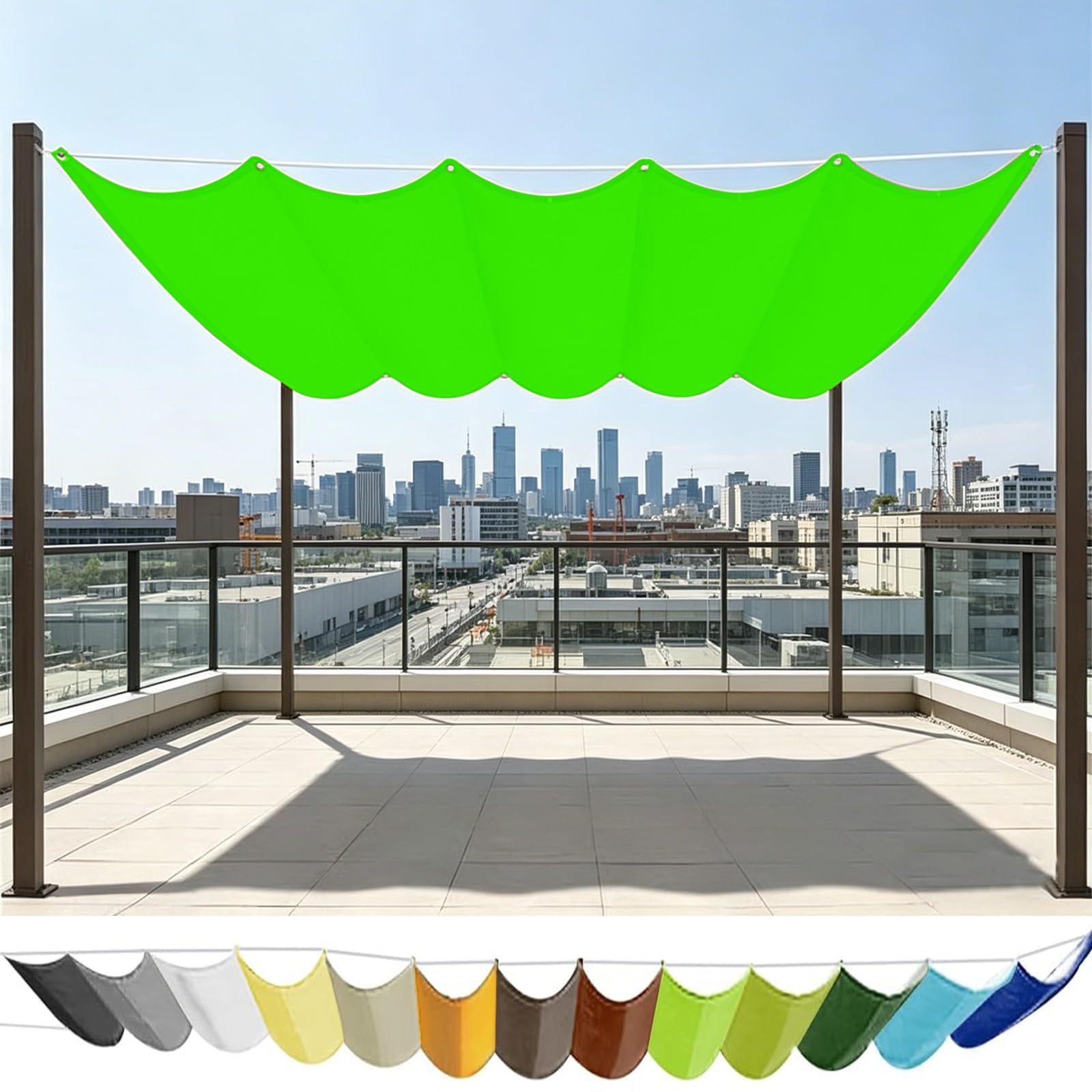 Voile ombrage vague rétractable pour bloquer la chaleur du patio