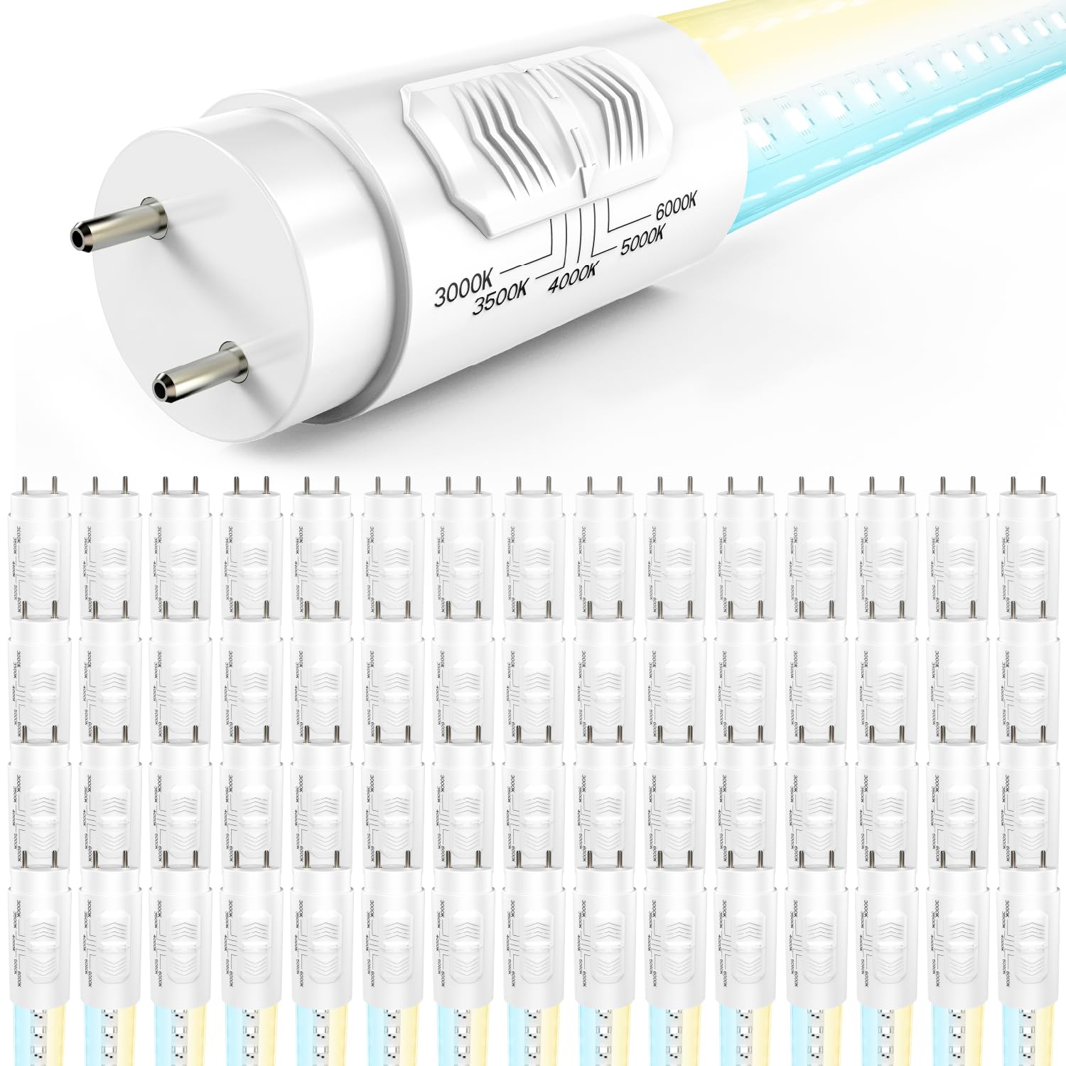 Sunco 60 Pack T8 LED Bulbs 4 Foot LED Fluorescent Tube Replacement 4ft LED Tube Light Ballast Bypass