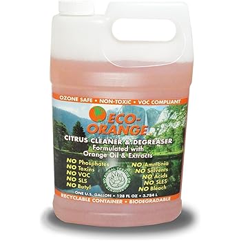 Eco Orange 1 Gallon Super Concentrate. Strongest All-Natural, All-Purpose Orange-Based Cleaner. Makes up to 16 GALLONS After Dilution. Non-Toxic, Allergy-Free, Eco-Friendly. Safe for Family, Pets.