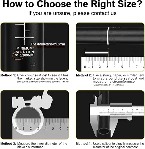 Miniatura 4 de PLATT - Abrazadera para silla de bicicleta (aleación de aluminio 28.6 mm 31.8 mm 34.9 mm.