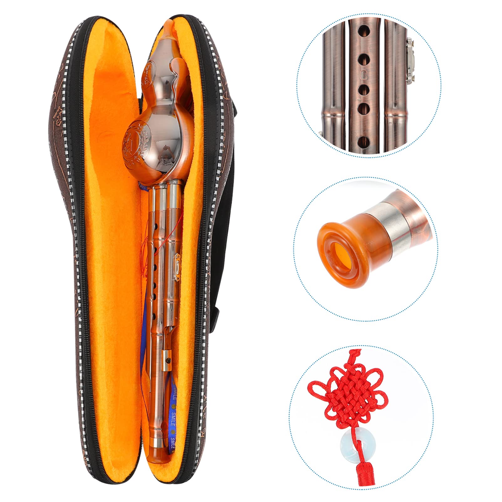 MILISTEN Metal Profesional Hulusi con Caja de Cobre CUCURBIT FLUTE FLUTE TRADICIONAL INSTRUMENTO MUSICO MUSICAL PARA
