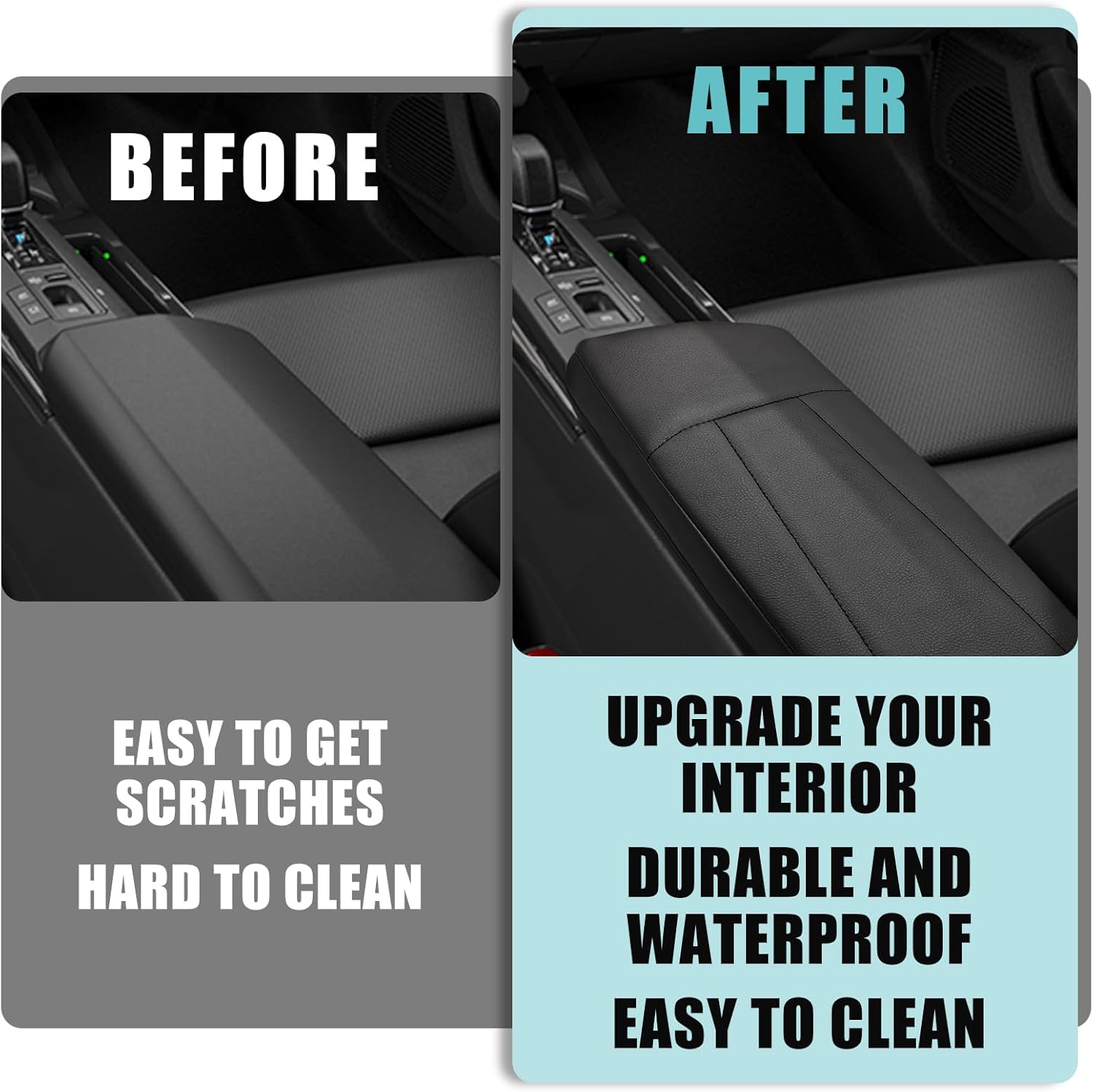 BestEvMod for 2026 2025 2024 2023 Prius 5th Gen Center Console Armrest Cover Extra Soft Microfiber Leather Waterproof Protector Seat Armrest Cover Compatible with Toyoto Prius Accessories (Black)