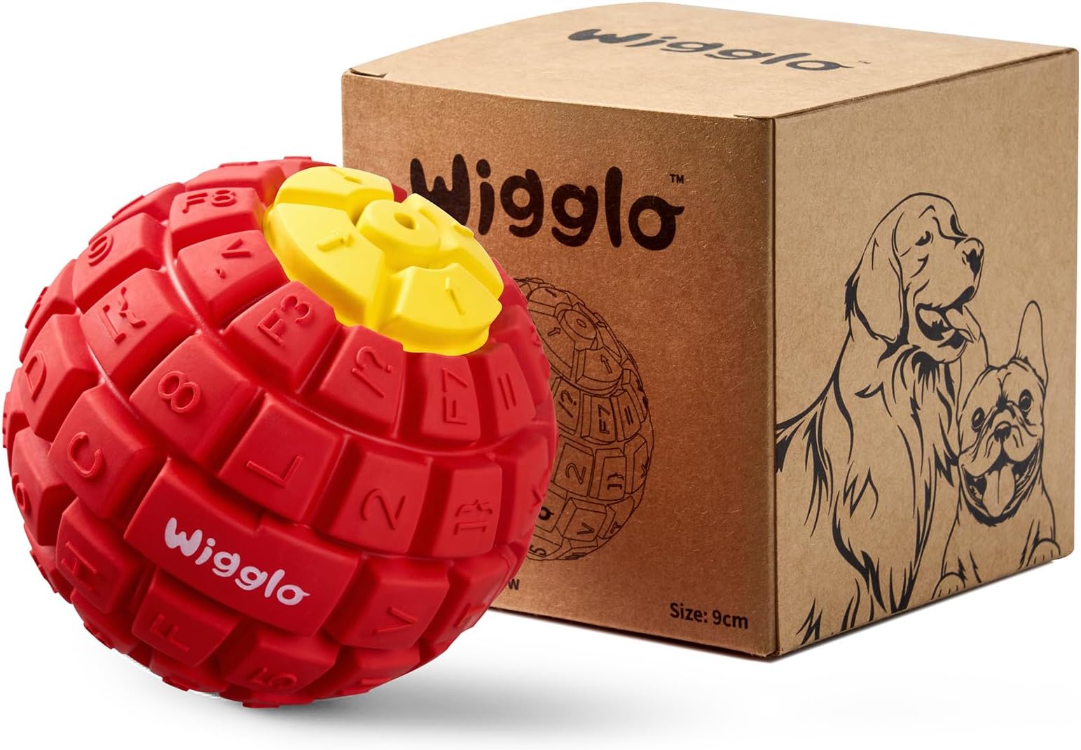 Pet Supplies Wigglo Tough Durable Dog Ball Toy for Aggressive Chewers