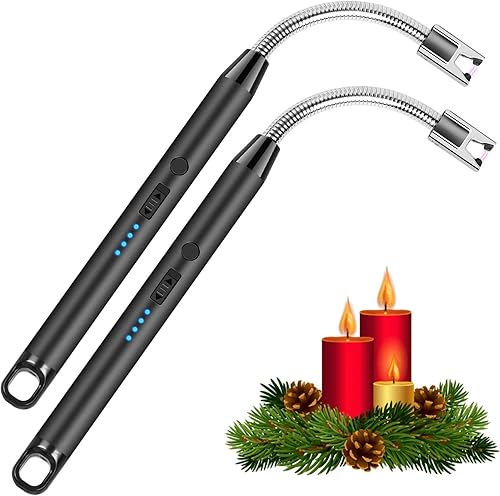 Encendedor de velas, arco de plasma flexible, de cuello largo, USB, recargable, resistente al viento, sin llama para velas, parrilla, cocina,