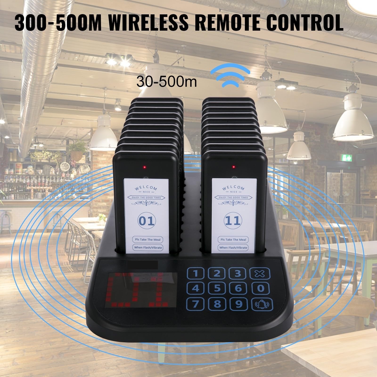 Cercapersone for ristoranti di chiamata for cercapersone Ricevitore for 20 sottobicchieri Ristoranti Chiesa Infermiera Clinica coda wireless,Elevata Stabilità