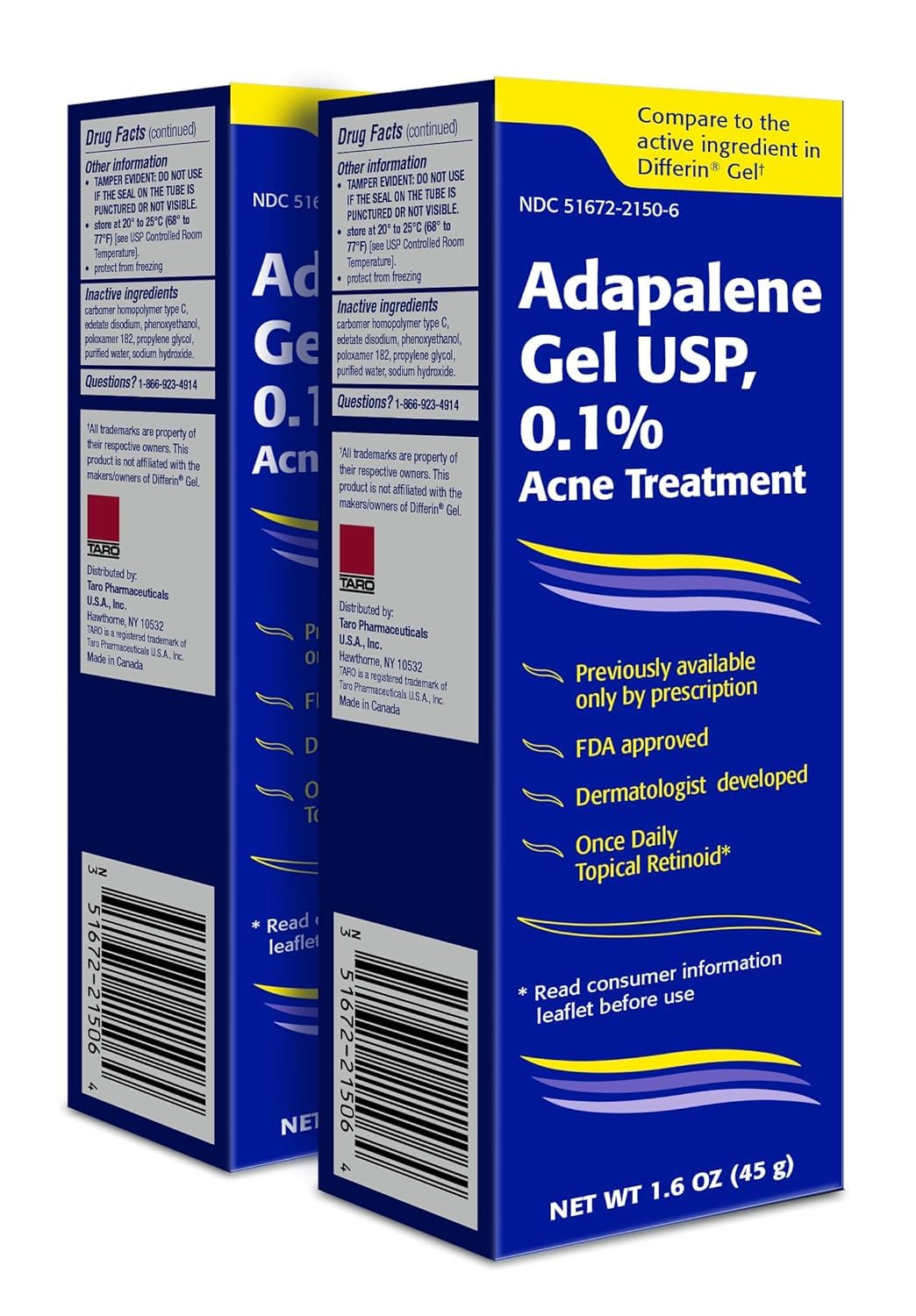 Adapalene 0.1% USP Gel, Paraben Free, Retinoid Acne-Prone Facial Treatment for Sensitive Skin, Prescription Strenght (3.2)