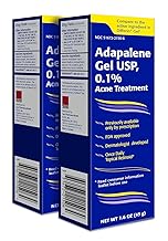 TARO Adapalene 0.1% USP Gel, Paraben Free, Retinoid Acne-Prone Facial Treatment for Sensitive Skin, Prescription Strenght 3.2 oz Pack of two 1.6 oz each.