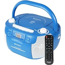 Retekess TR621P CD Player Boombox,Cassette Tape Player,Wireless,AM/FM Radio,Remote Control,Stereo Sound,Tape Recording, USB/TF,AC/D Battery Powered for Home