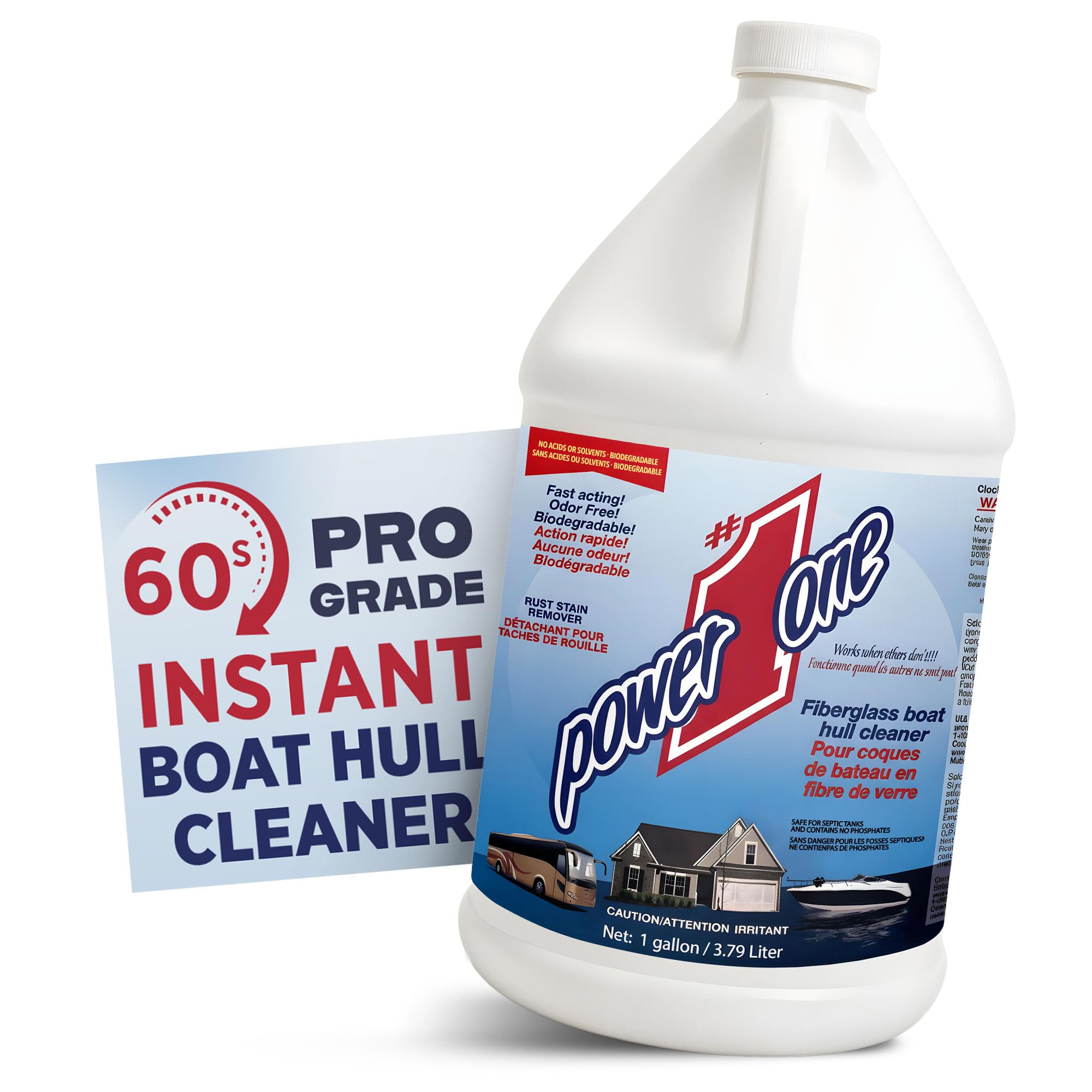 Rust Remover Liquid 1 Gallon Made in USA – Multipurpose Hard Water Stain Remover, Brake Dust and Wheel Cleaner, Boat Hull Cleaner for Fiberglass, Vinyl, Marine Boats and Outdoor Surfaces