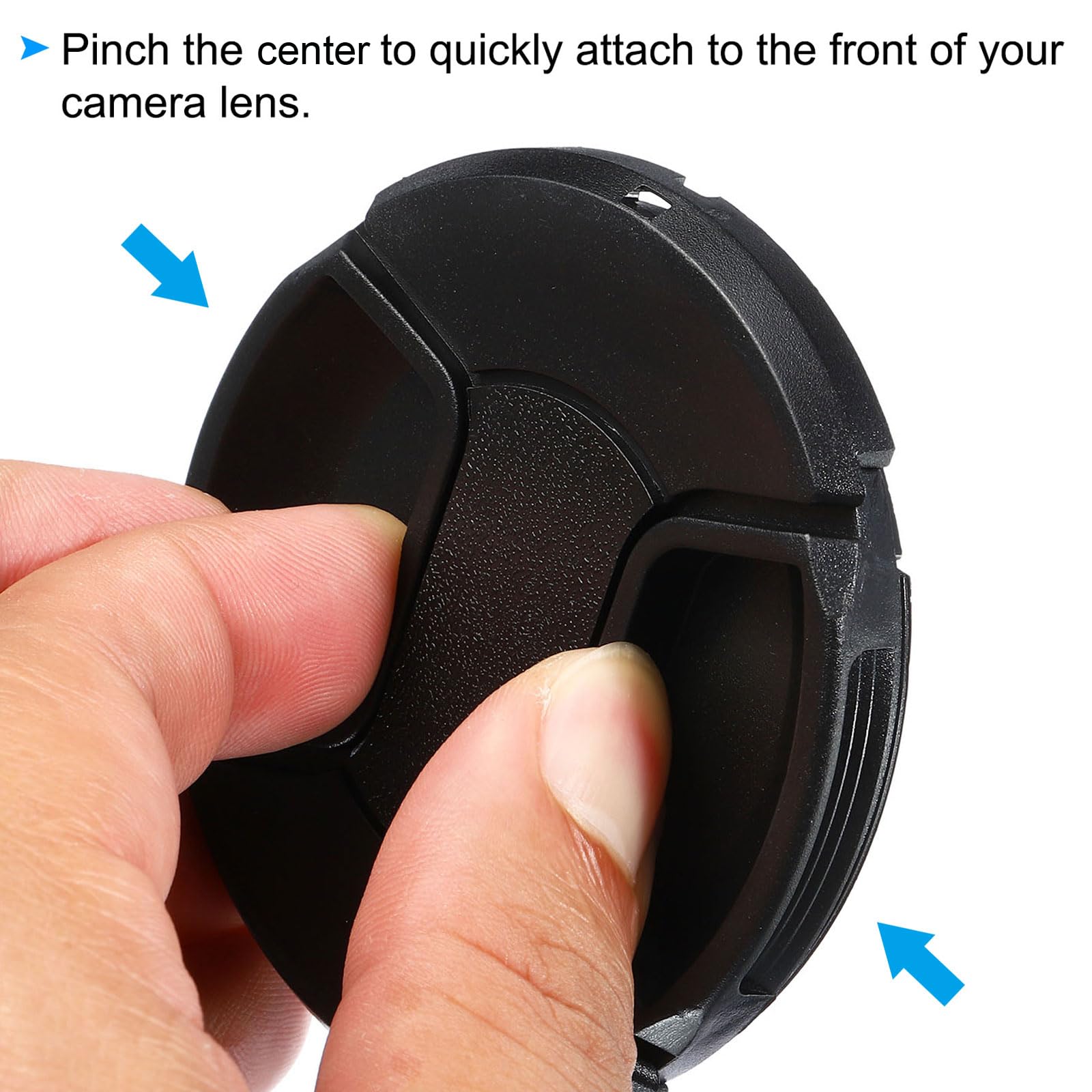 PATIKIL 30,5 mm lensdop, 4 stuks zijden, knijpcameralensafdekking voor frontlens met reinigingsdoek, geschikt voor 30,5 mm schroefdraad, universele DSLR-lenzen, zwart