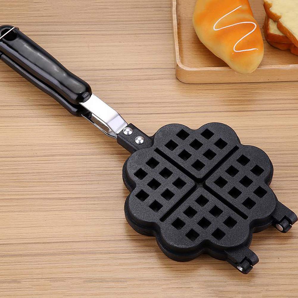 CANDeal Padella per Waffle Antiaderente a Forma di Cuore Waffle belgi, tostapane, tostapane, Colazione, Utilizzare sul Piano Cottura