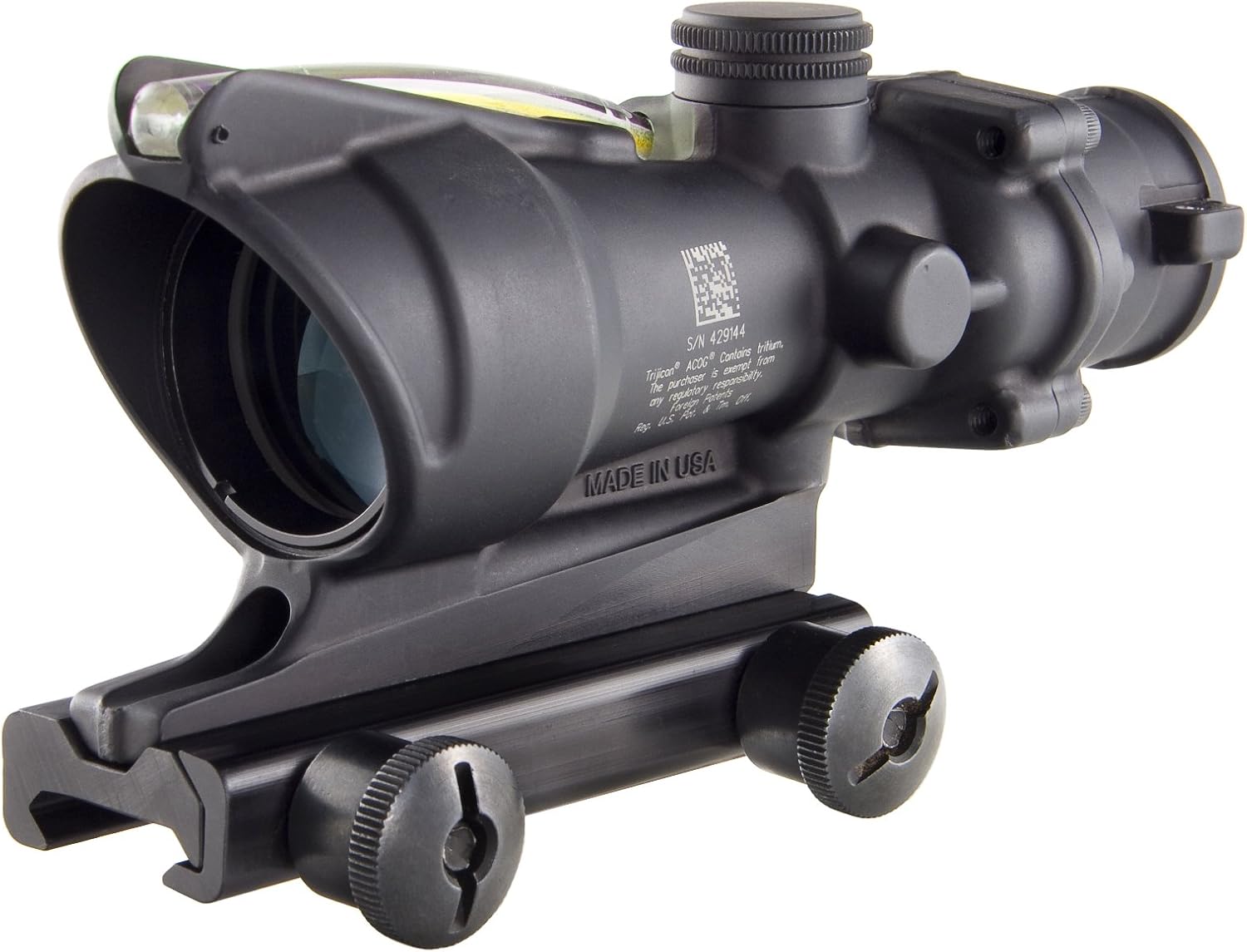 Trijicon ACOG 4 X 32 Scope Dual Illuminated Horseshoe Dot .223 Ballistic Reticle, Amber