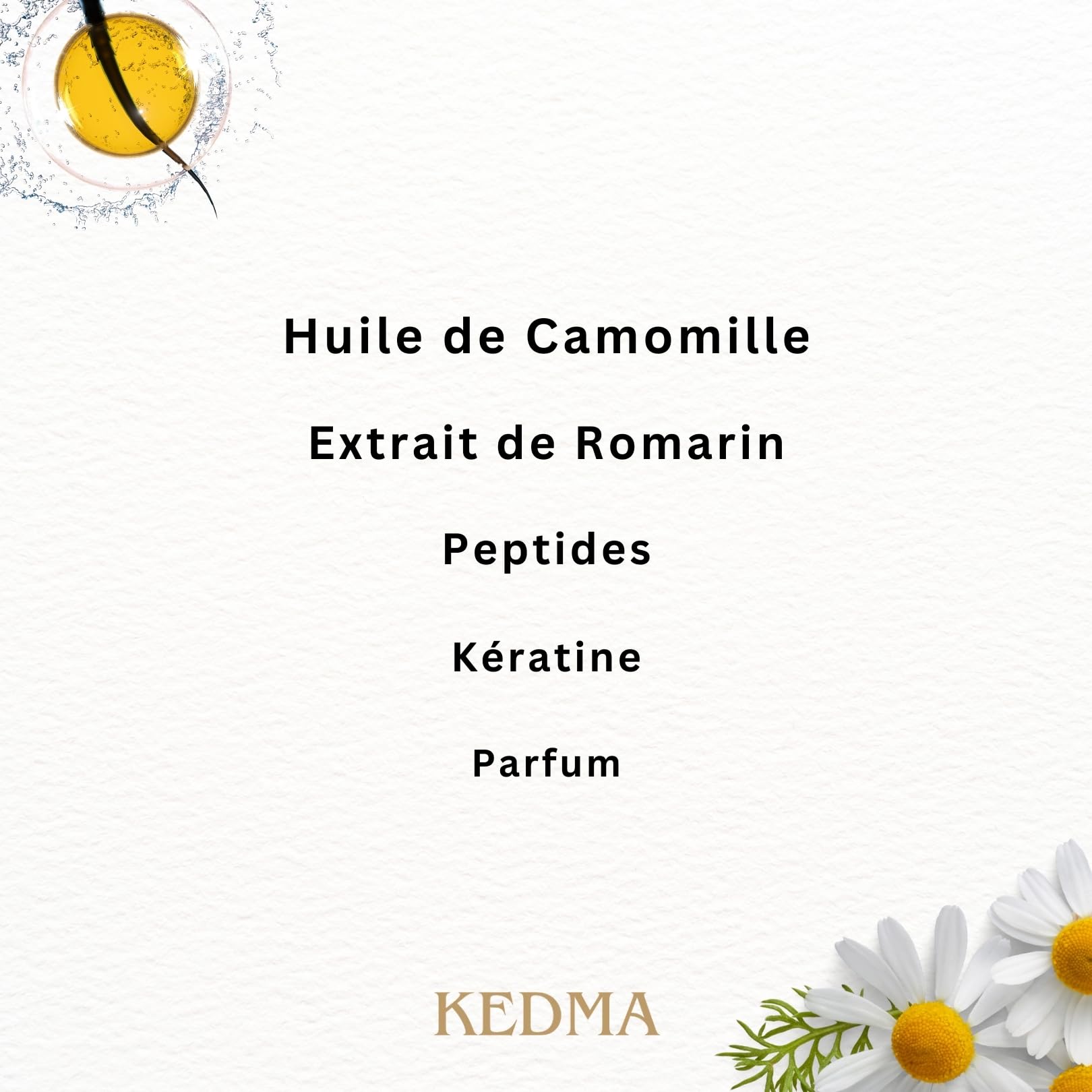 KEDMA - Shampooing Réparateur aux Peptides pour Cheveux Fins - 500ml | Le shampooing aux peptides et à la kératine aide à renforcer les cheveux fins et à leur donner une apparence plus dense.