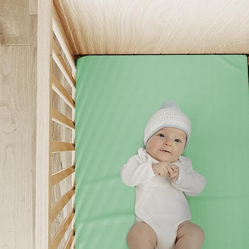 Miniatura 6 de Sábanas de muselina para cuna para niñas y niños, sábanas bajeras para cuna de bebé para colchón de cama de bebé de 28 x 52 pulgadas, viscosa hecha